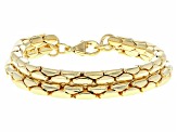 18k Yellow Gold Over Bronze Double Row Cardano Bracelet