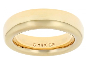 18k Yellow Gold Over Bronze 6mm Comfort Fit Band Ring