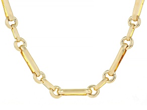 18k Yellow Gold Over Bronze Scroll 22" Necklace
