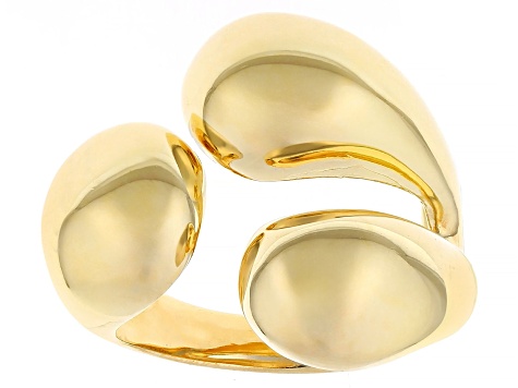 18k Yellow Gold Over Bronze Statement Ring