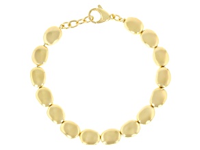 18k Yellow Gold Over Bronze Pebble Bracelet