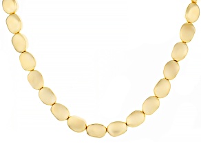 18k Yellow Gold Over Bronze Pebble 18" Necklace