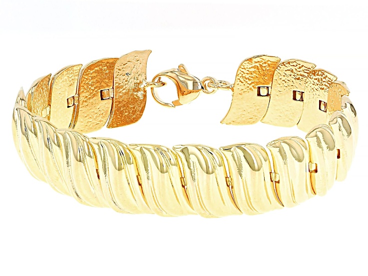 18k Yellow Gold Over Bronze San Marco Swirl Bracelet