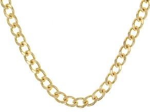 18k Yellow Gold Over Bronze 7.75mm Open Curb 20" Necklace