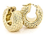 18k Yellow Gold Over Bronze Statement Hoop Earrings