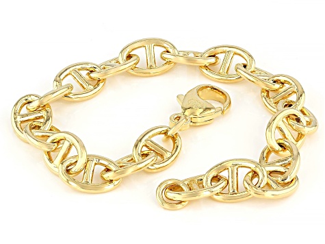 18k Yellow Gold Over Bronze 8.1mm Mariner Link Bracelet - MA1205 | JTV