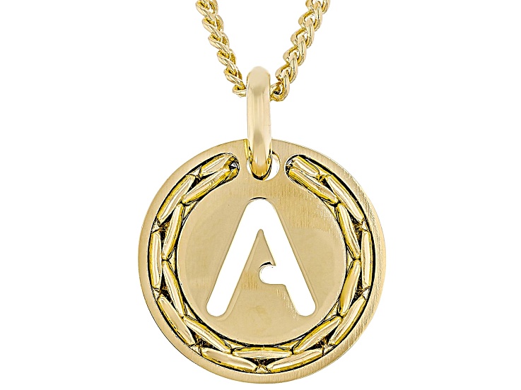 GOLD  BREAST  PENDANT値下げしました 18k Yellow Gold Over Bronze Cardano Initial 