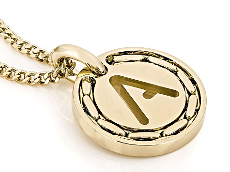 18k Yellow Gold Over Bronze Cardano Initial 