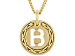 18k Yellow Gold Over Bronze Cardano Initial "B" Pendant with Chain