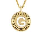 18k Yellow Gold Over Bronze Cardano Initial "G" Pendant with Chain