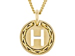 18k Yellow Gold Over Bronze Cardano Initial "H" Pendant with Chain