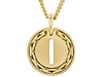 18k Yellow Gold Over Bronze Cardano Initial "I" Pendant with Chain