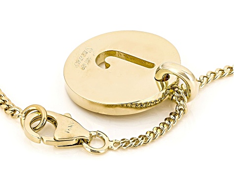 18k Yellow Gold Over Bronze Cardano Initial "J" Pendant with Chain