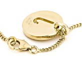 18k Yellow Gold Over Bronze Cardano Initial "J" Pendant with Chain