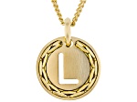 18k Yellow Gold Over Bronze Cardano Initial "L" Pendant with Chain
