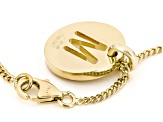 18k Yellow Gold Over Bronze Cardano Initial "M" Pendant with Chain