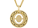 18k Yellow Gold Over Bronze Cardano Initial "O" Pendant with Chain