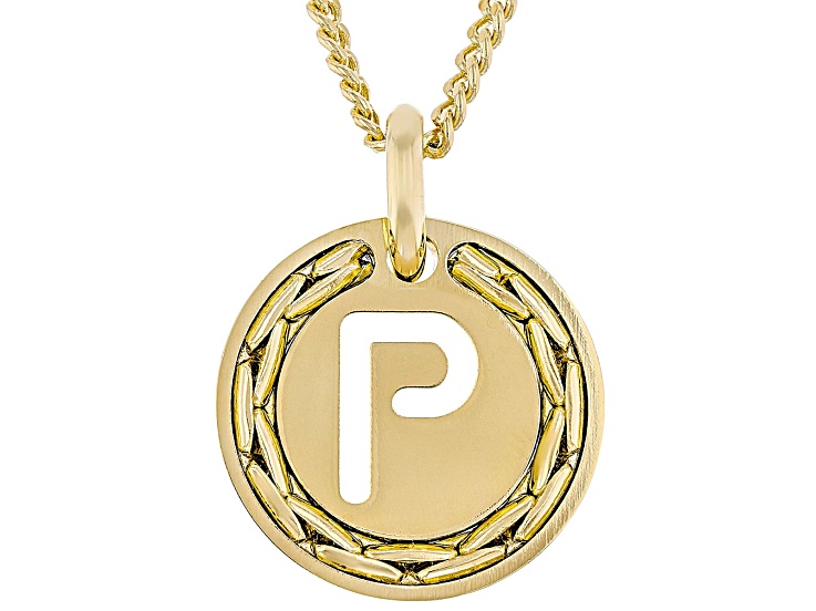 18k Yellow Gold Over Bronze Cardano Initial 