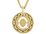 18k Yellow Gold Over Bronze Cardano Initial Pendant with Chain