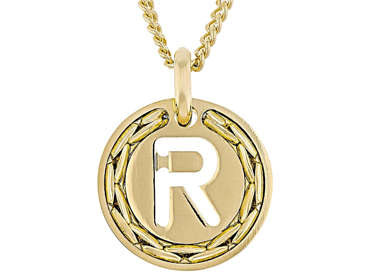18k Yellow Gold Over Bronze Cardano Initial 