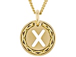 18k Yellow Gold Over Bronze Cardano Initial "X" Pendant with Chain