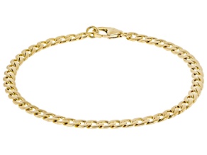 18k Yellow Gold Over Bronze Curb Bracelet
