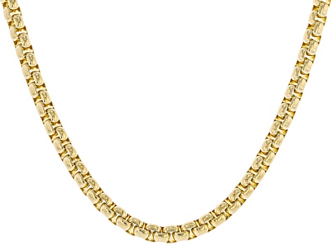 18k Yellow Gold Over Bronze 4mm Box 20