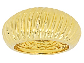 18k Yellow Gold Over Bronze Electroform Scallop Ring