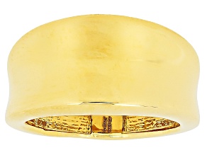 18k Yellow Gold Over Bronze Concave Ring