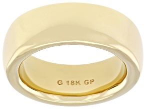 18k Yellow Gold Over Bronze 8mm Comfort Fit Polished Band Ring