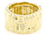 18k Yellow Gold Over Bronze Basket Weave Band Ring