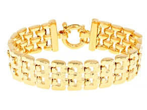 Moda Al Massimo® 18k Yellow Gold Over Bronze Multi-Row Textured Bead Bracelet