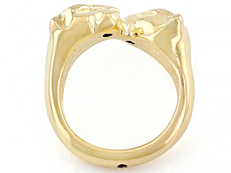 18k Yellow Gold Over Bronze Double Panther Ring - MA1247 | JTV