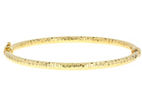 Moda Al Massimo 18k Yellow Gold Over Bronze Faceted Diamond Cut Bangle Bracelet