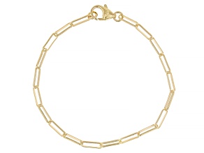 18k Yellow Gold Over Bronze Paperclip Bracelet