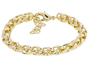 18k Yellow Gold Over Bronze Spiga Bracelet