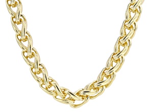 18k Yellow Gold Over Bronze Spiga 24" Necklace