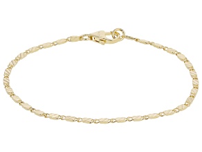 18k Yellow Gold Over Bronze Diamond Cut Mirror Bracelet
