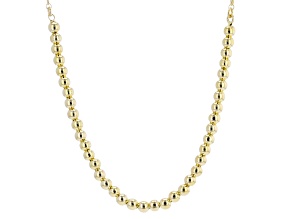 18k Yellow Gold Over Bronze Bead Necklace
