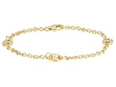 18k Yellow Gold Over Bronze Mariner Station Bracelet