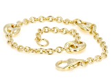 18k Yellow Gold Over Bronze Mariner Station Bracelet