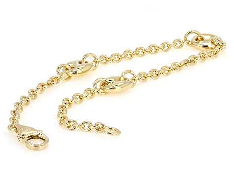 18k Yellow Gold Over Bronze Mariner Station Bracelet