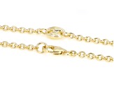 18k Yellow Gold Over Bronze Polished Mariner Station 20 Inch Necklace