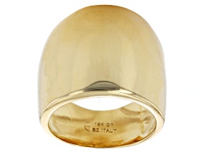 18K Yellow Gold Over Bronze Polished Martellato Statement Ring