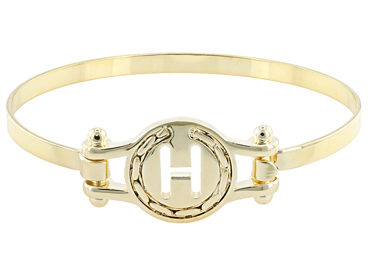 18K Yellow Gold Over Bronze Cardano Initial 