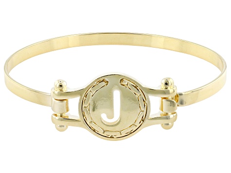 18K Yellow Gold Over Bronze Cardano Initial 
