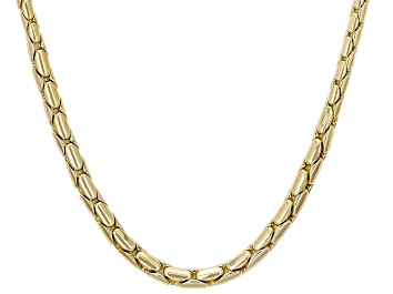 18K Yellow Gold Over Bronze Soft Rope Link 24 Inch Chain - BEC181