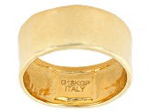 18K Yellow Gold Over Bronze Textured Martellato Band Ring