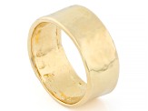 18K Yellow Gold Over Bronze Textured Martellato Band Ring