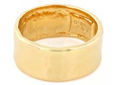 18K Yellow Gold Over Bronze Textured Martellato Band Ring